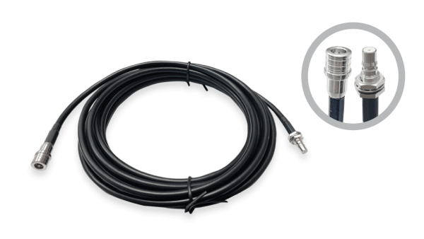 Extension coax cable, QMA male to QMA female connector, 15ft / 4.5m